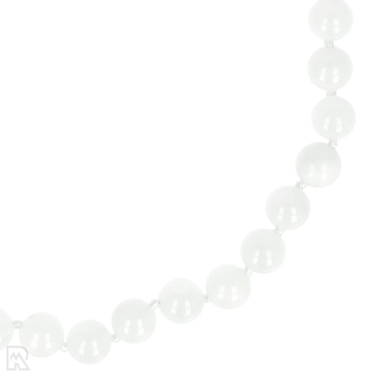 Witte Agaat Geknoopte Kralenketting | 8 mm - 45 cm 2 Witte Agaat Geknoopte Kralenketting | 8 mm - 45 cm - Afbeelding 2