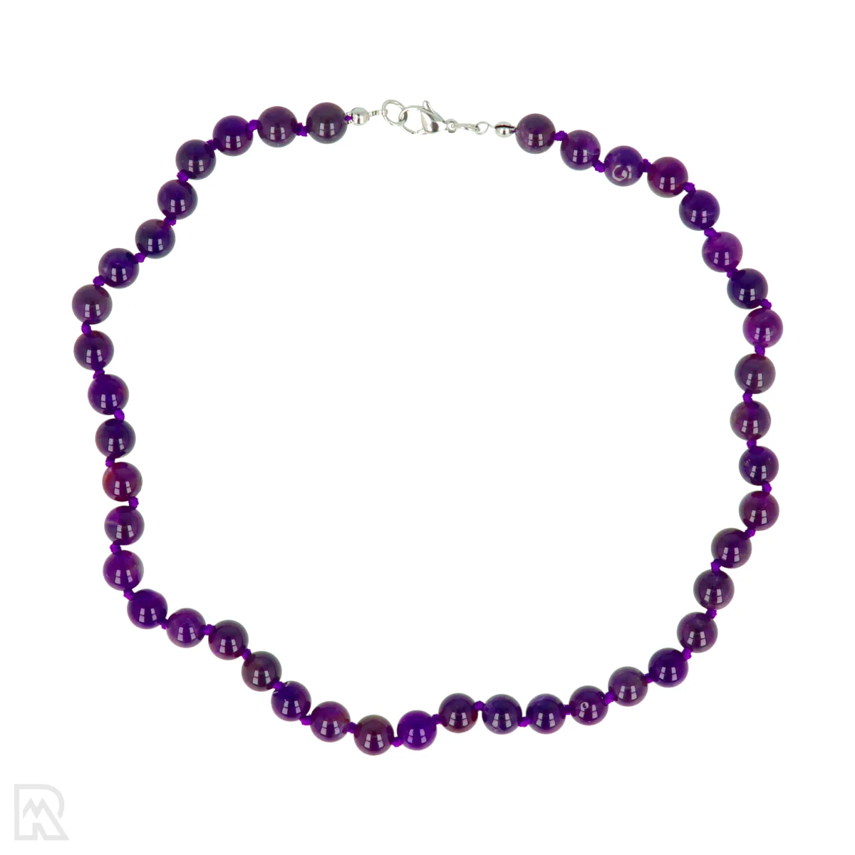 Amethist Geknoopte Kralenketting | A - 8 mm - 45 cm 1 Amethist Geknoopte Kralenketting | A - 8 mm - 45 cm