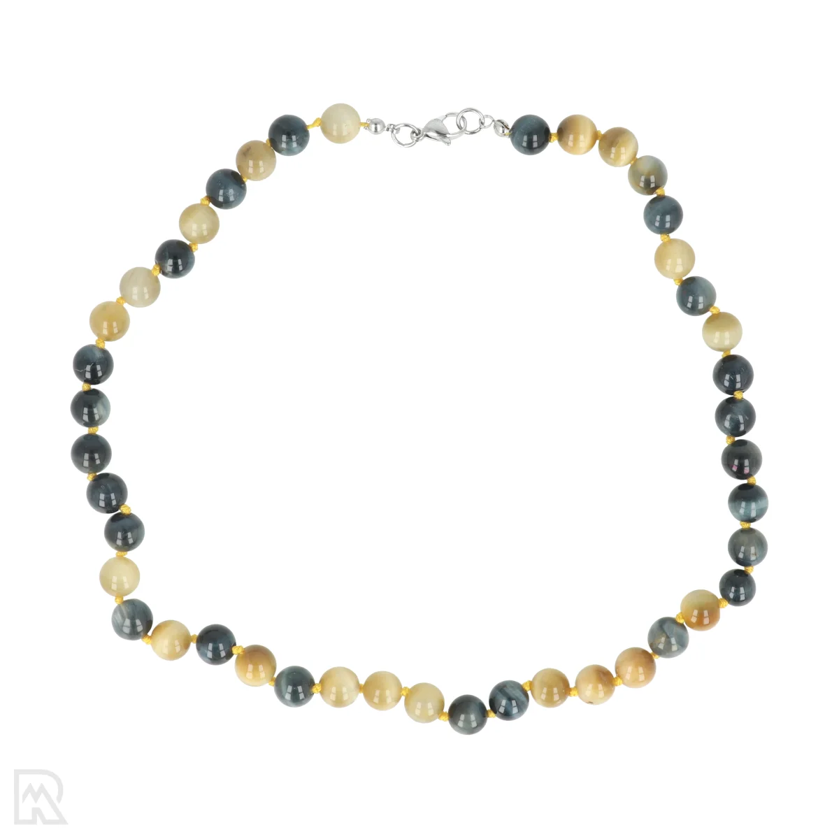 Tijgeroog - Valkenoog Geknoopte Kralenketting | 8 mm - 45 cm 1 Tijgeroog - Valkenoog Geknoopte Kralenketting | 8 mm - 45 cm