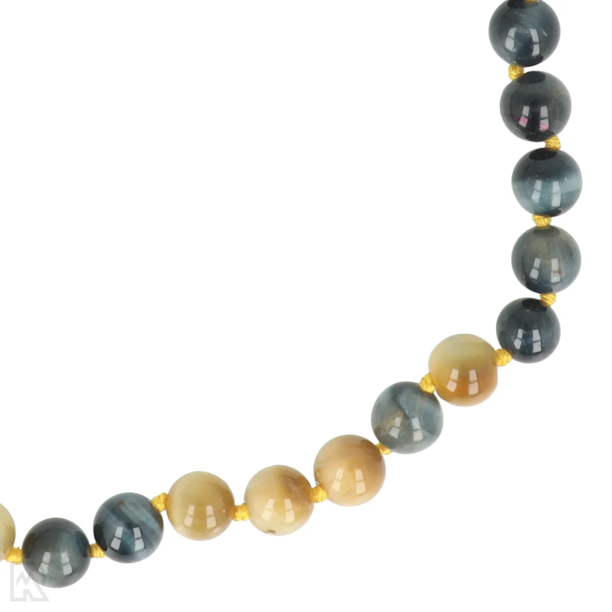 Tijgeroog - Valkenoog Geknoopte Kralenketting | 8 mm - 45 cm 2 Tijgeroog - Valkenoog Geknoopte Kralenketting | 8 mm - 45 cm - Afbeelding 2