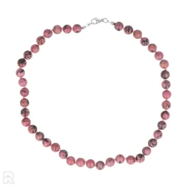Rhodoniet Geknoopte Kralenketting | A 8 mm - 45 cm