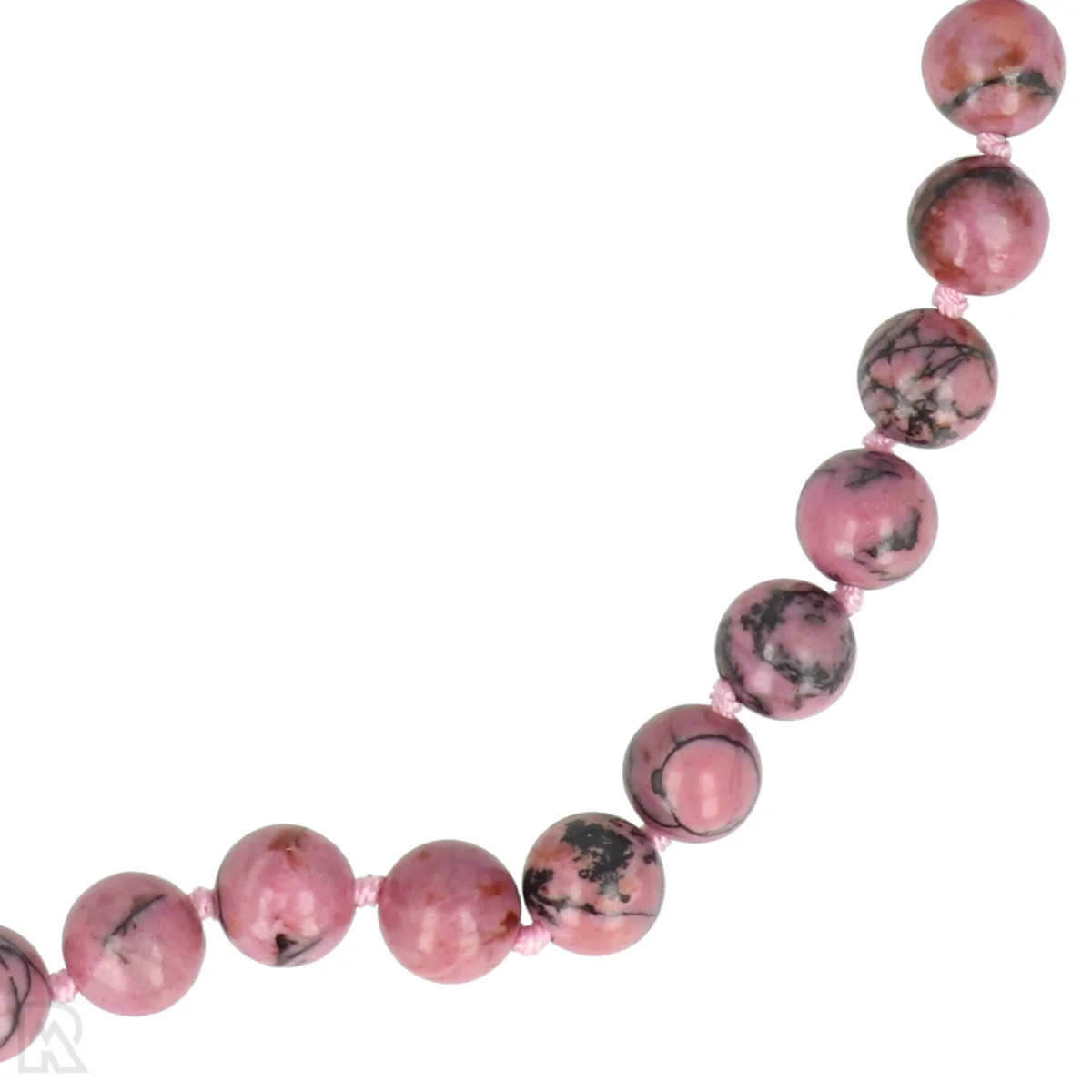 Rhodoniet Geknoopte Kralenketting | A 8 mm - 45 cm 2 Rhodoniet Geknoopte Kralenketting | A 8 mm - 45 cm - Afbeelding 2