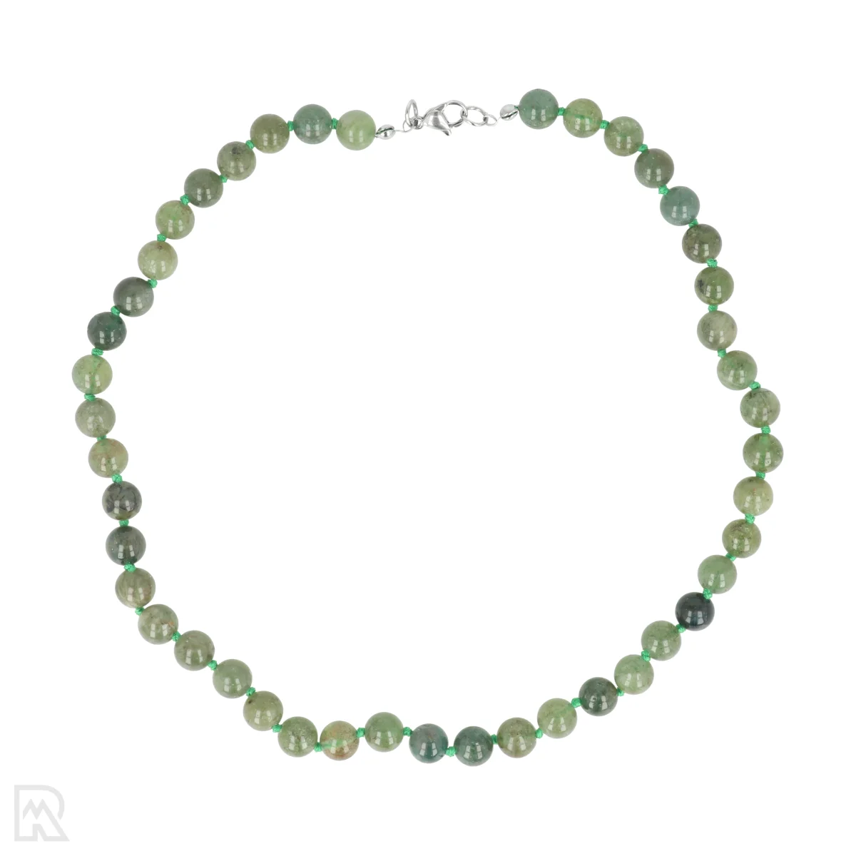 Groene apatiet Geknoopte Kralenketting | 8 mm - 45 cm 1 Groene apatiet Geknoopte Kralenketting | 8 mm - 45 cm