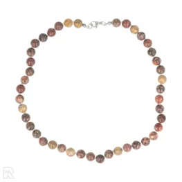 Leopard skin jaspis Geknoopte Kralenketting | 8 mm - 45 cm