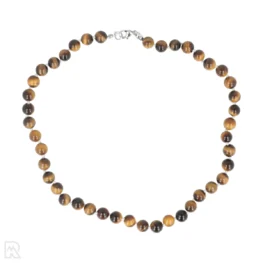 Tijgeroog Geknoopte Kralenketting | A - 8 mm - 45 cm