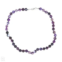 Paarse agaat Geknoopte Kralenketting | 8 mm - 45 cm