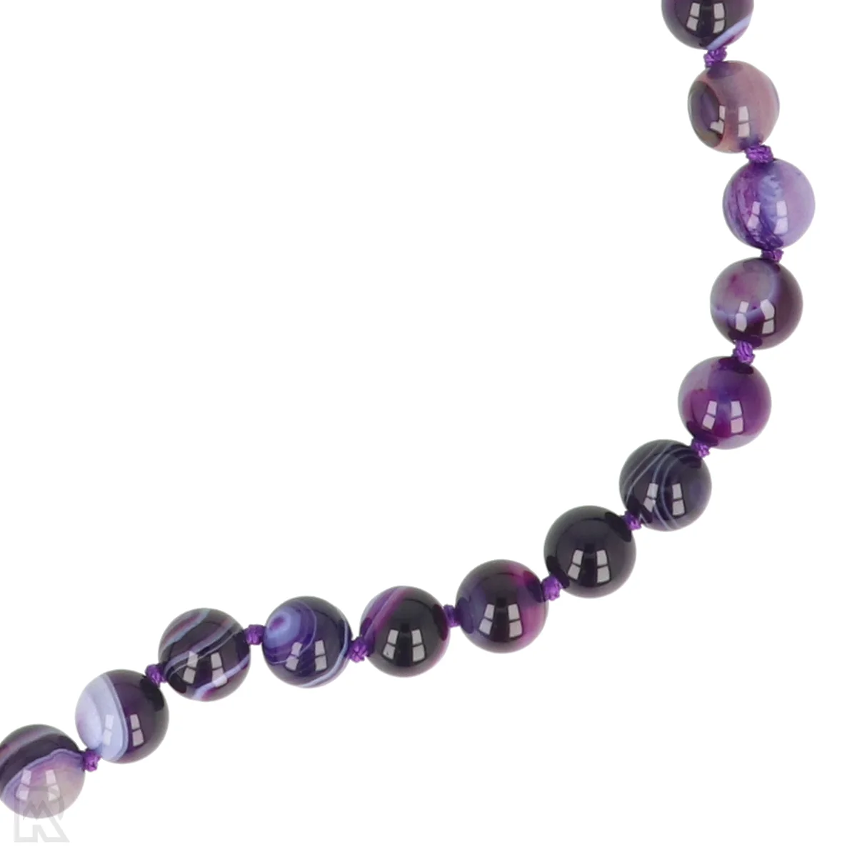 Paarse agaat Geknoopte Kralenketting | 8 mm - 45 cm 2 Paarse agaat Geknoopte Kralenketting | 8 mm - 45 cm - Afbeelding 2