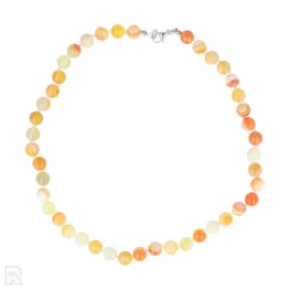 Gele agaat Geknoopte Kralenketting | 8 mm - 45 cm