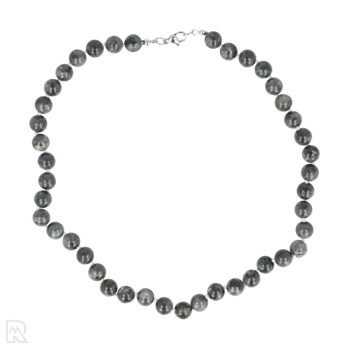 Larvikiet Geknoopte Kralenketting | 8 mm - 45 cm 1 Larvikiet Geknoopte Kralenketting | 8 mm - 45 cm