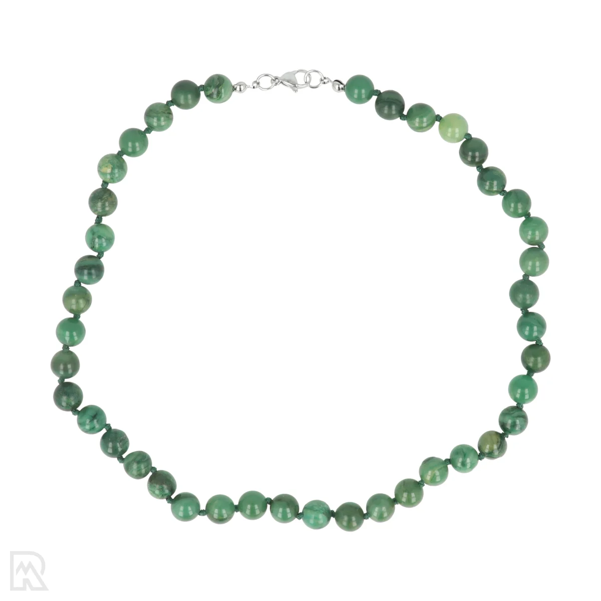 Afrikaanse Jade Geknoopte Kralenketting | 8 mm - 45 cm 1 Afrikaanse Jade Geknoopte Kralenketting | 8 mm - 45 cm