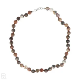 Versteend hout Geknoopte Kralenketting | 8 mm - 45 cm