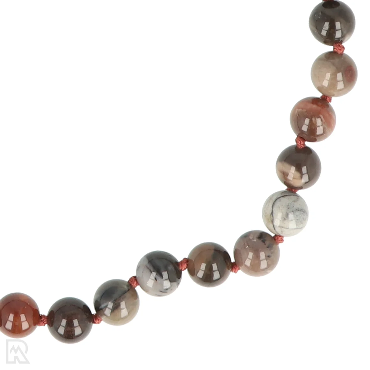 Versteend hout Geknoopte Kralenketting | 8 mm - 45 cm 2 Versteend hout Geknoopte Kralenketting | 8 mm - 45 cm - Afbeelding 2