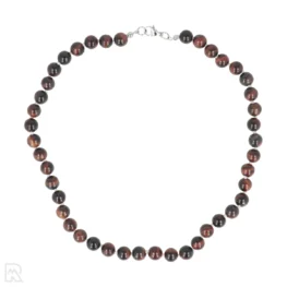 Rode tijgeroog Geknoopte Kralenketting | 8 mm - 45 cm