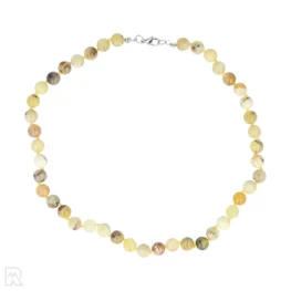 Gele opaal Geknoopte Kralenketting | 8 mm - 45 cm