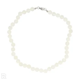 Schneekvarts-Perlenkette mit Knoten | 8 mm – 45 cm