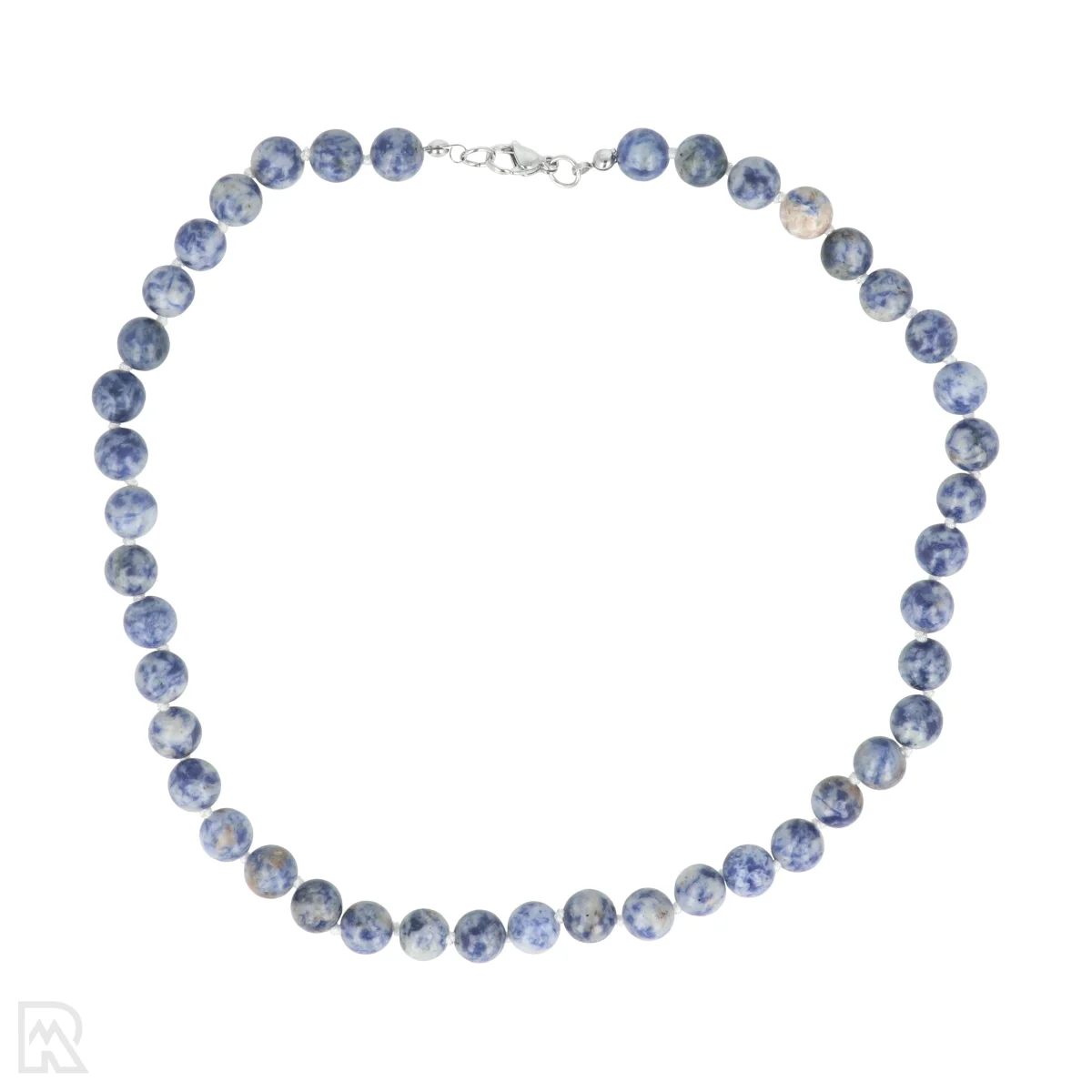 Chinese sodaliet Geknoopte Kralenketting | 8 mm - 45 cm 1 Chinesischer Sodalith – geknüpfte Perlenkette | 8 mm – 45 cm