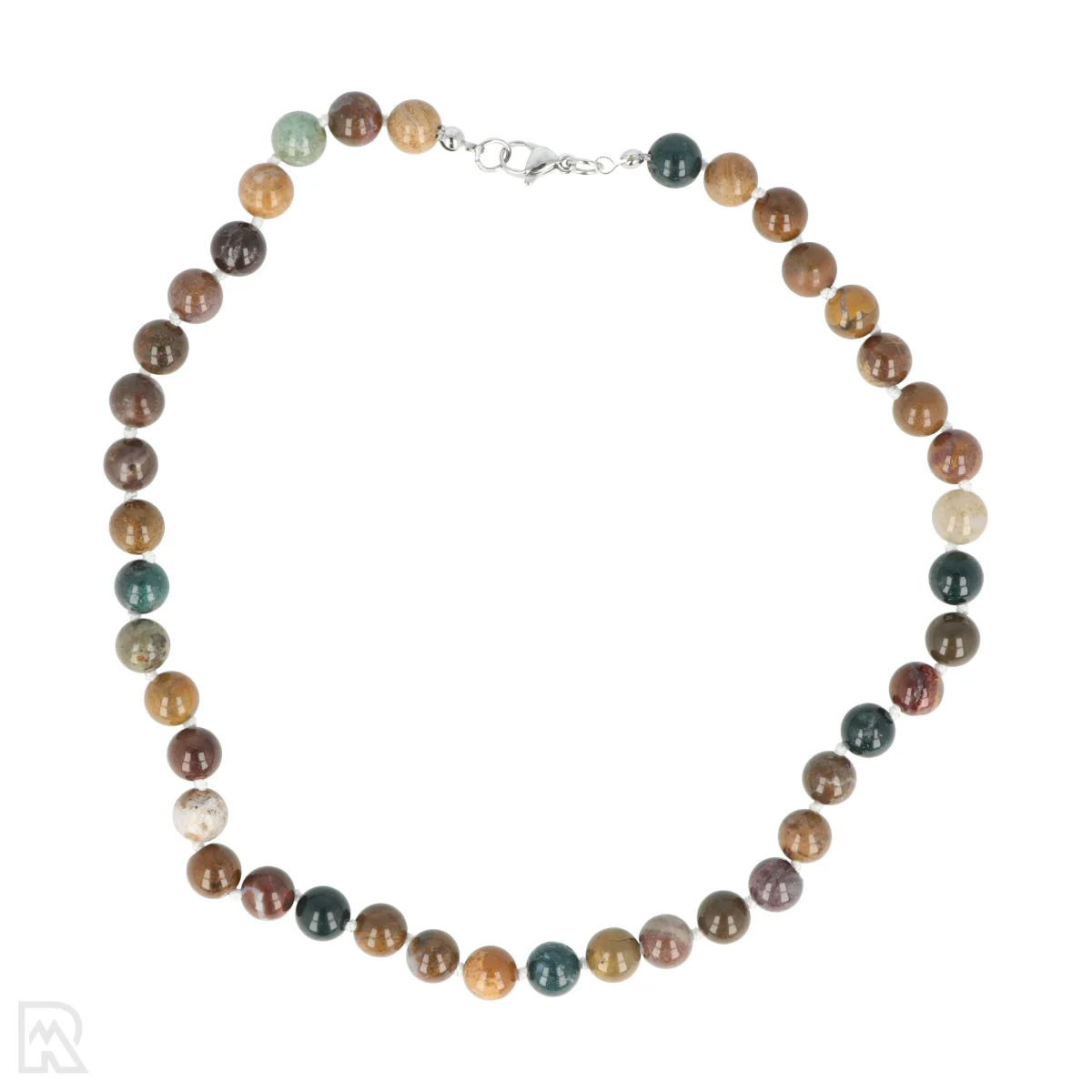 Oceaan jaspis Geknoopte Kralenketting | 8 mm - 45 cm 1 Ozean-Jaspis-Perlenkette mit Knoten | 8 mm – 45 cm