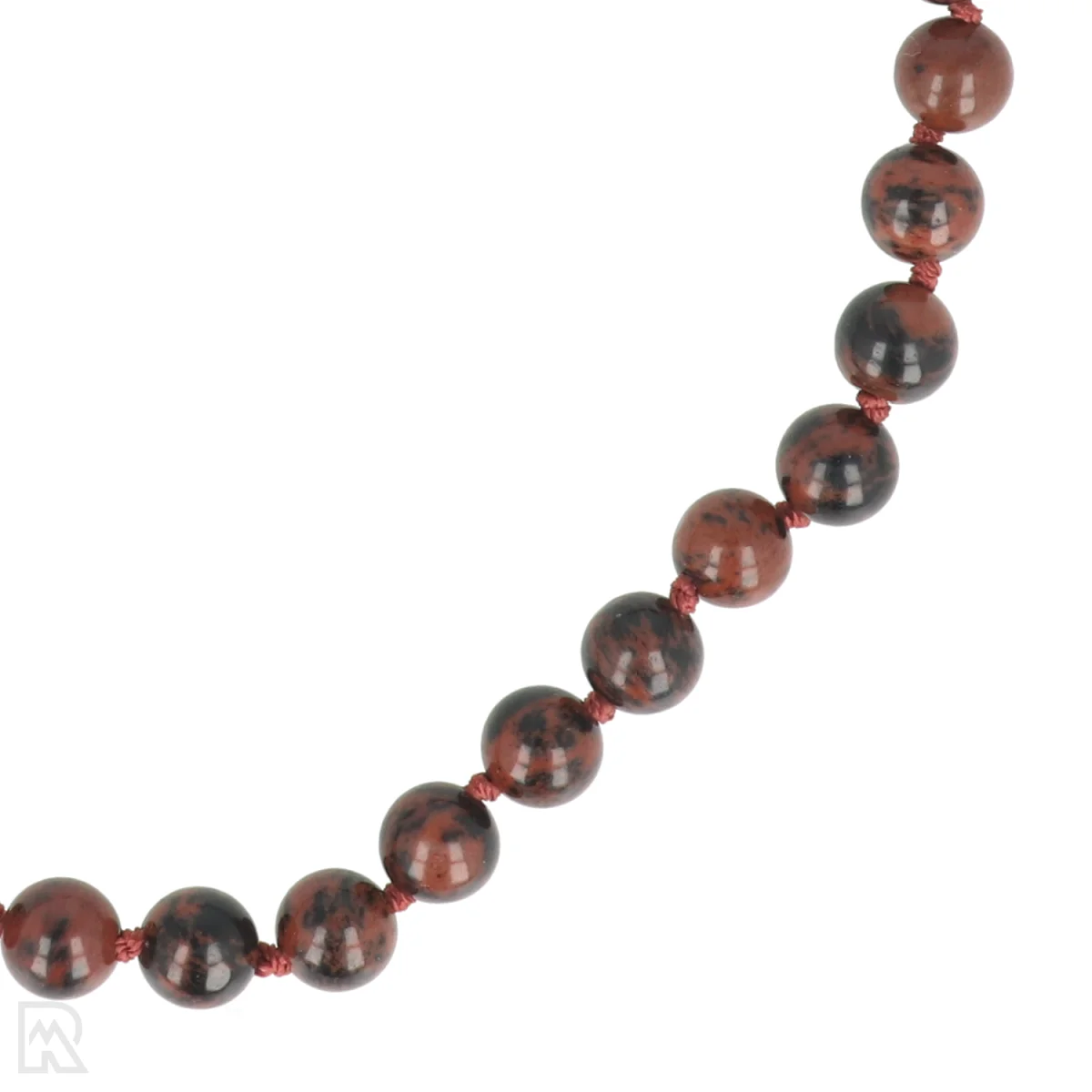 Mahonie obsidiaan - bruin koord Geknoopte Kralenketting | 8 mm - 45 cm 2 Mahonie obsidiaan - bruin koord Geknoopte Kralenketting | 8 mm - 45 cm - Afbeelding 2