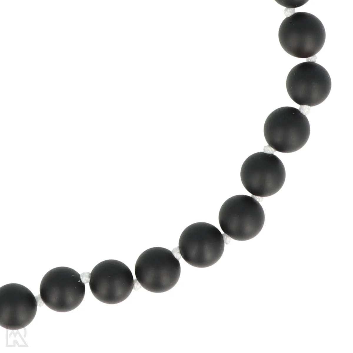 Onyx mat - wit koord Geknoopte Kralenketting | 8 mm - 45 cm 2 Onyx mat - wit koord Geknoopte Kralenketting | 8 mm - 45 cm – Bild 2