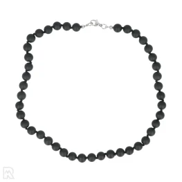 Onyx Mat - zwart koord Geknoopte Kralenketting | 8 mm - 45 cm
