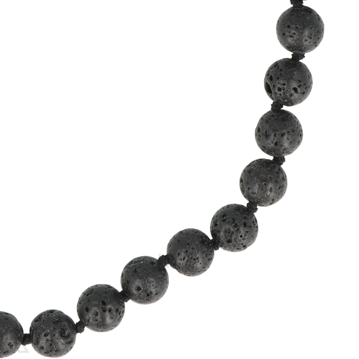 Lavasteen - zwart koord Geknoopte Kralenketting | 8 mm - 45 cm 2 Lavasteen - zwart koord Geknoopte Kralenketting | 8 mm - 45 cm – Bild 2