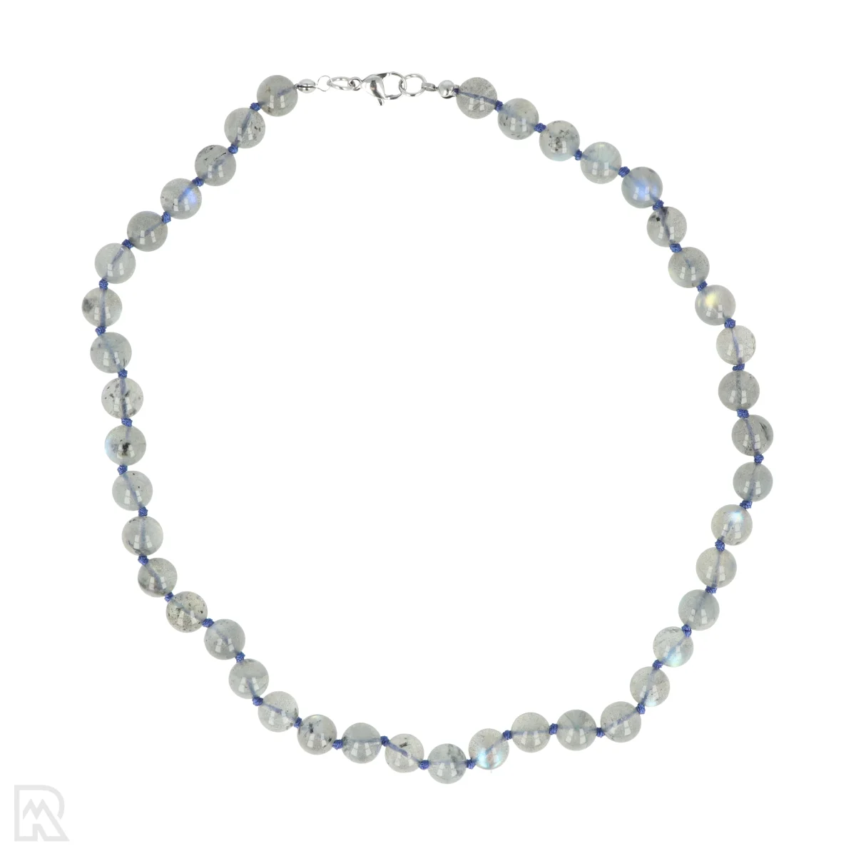Labradorit-Perlenkette mit Knoten | 8 mm – 45 cm 1 Labradorit-Perlenkette mit Knoten | 8 mm – 45 cm