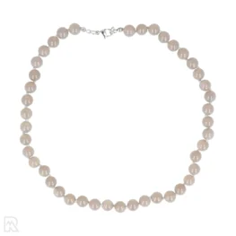Graue Achat-Perlenkette mit Knoten | 8 mm – 45 cm