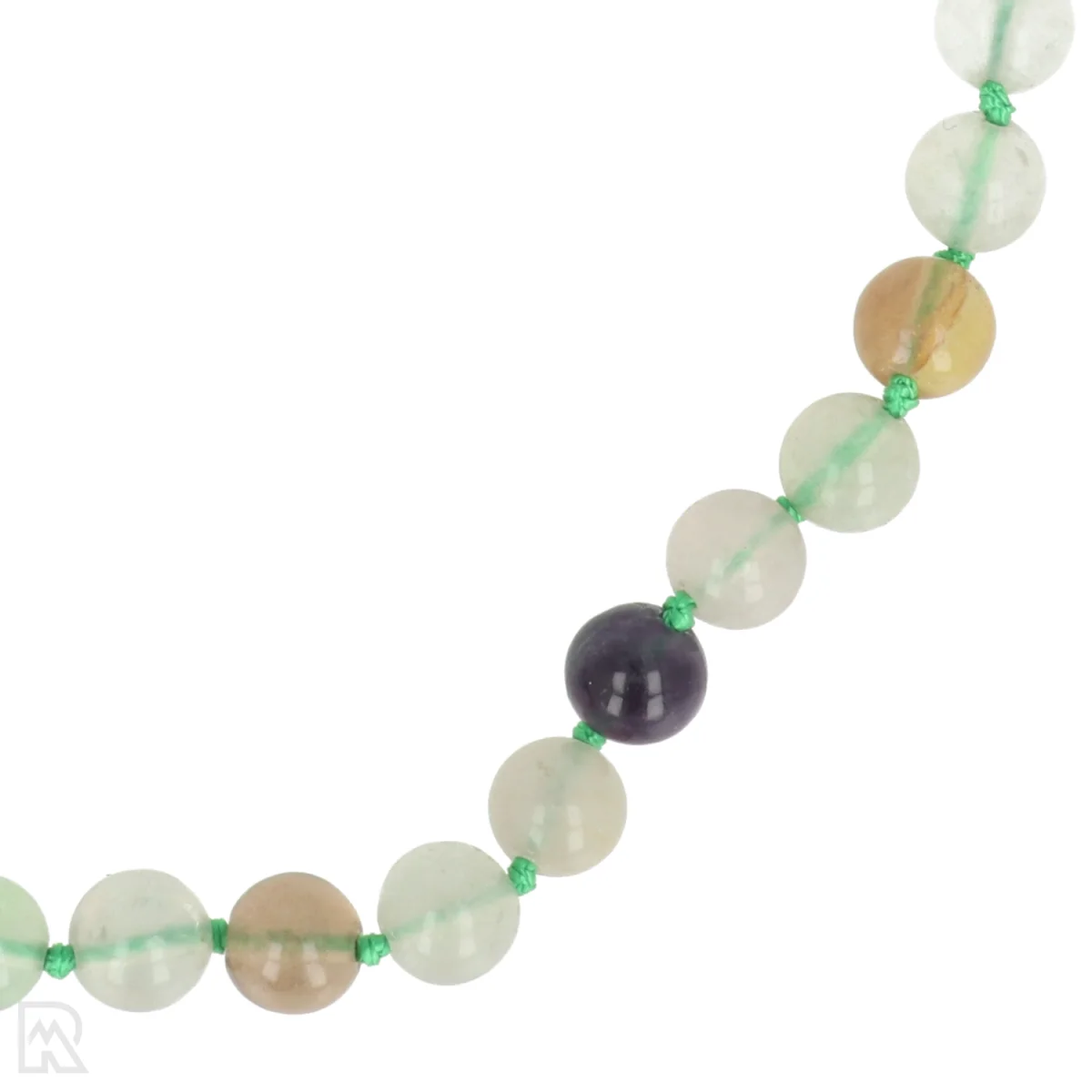 Fluoriet Multi Geknoopte Kralenketting | 8 mm - 45 cm 2 Fluoriet Multi Geknoopte Kralenketting | 8 mm - 45 cm - Afbeelding 2