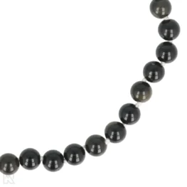 9169 goud obsidiaan witkoord geknoopte kralenketting zoom