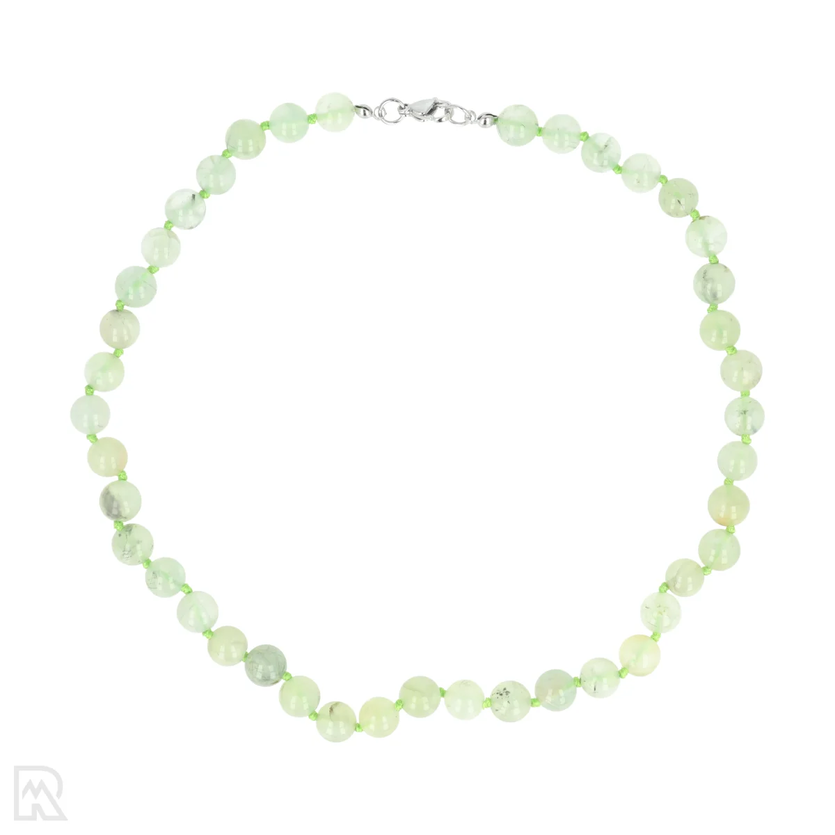 Prehniet - groen koord Geknoopte Kralenketting | 8 mm - 45 cm 1 Prehniet - groen koord Geknoopte Kralenketting | 8 mm - 45 cm