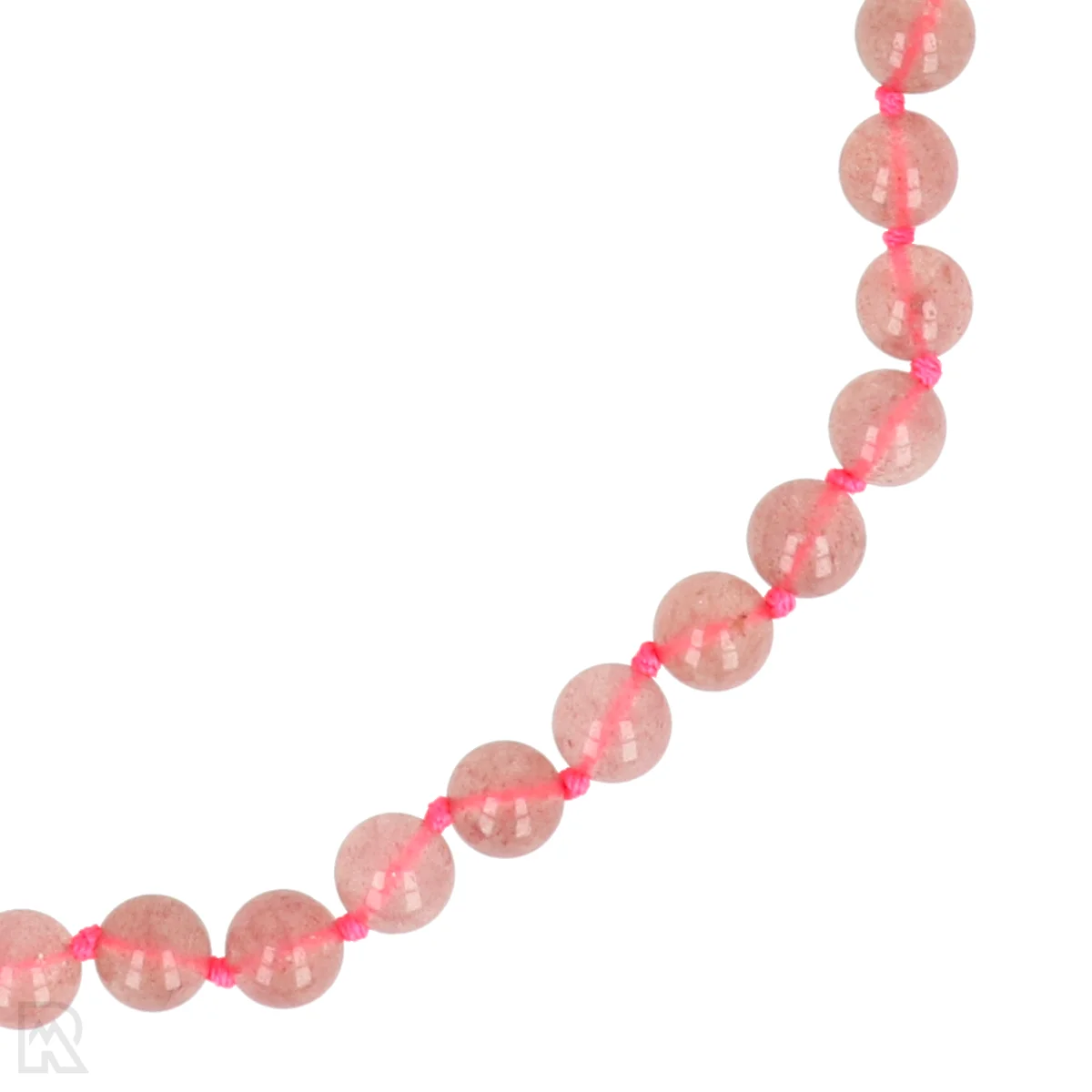 Aardbeienkwarts - roze koord Geknoopte Kralenketting | 8 mm - 45 cm 2 Aardbeienkwarts - roze koord Geknoopte Kralenketting | 8 mm - 45 cm – Bild 2
