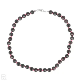 Granaat - roze koord Geknoopte Kralenketting | 8 mm - 45 cm