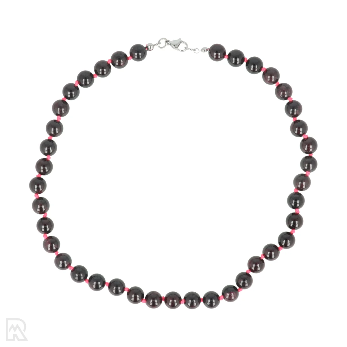 Granaat - roze koord Geknoopte Kralenketting | 8 mm - 45 cm 1 Granaat - roze koord Geknoopte Kralenketting | 8 mm - 45 cm