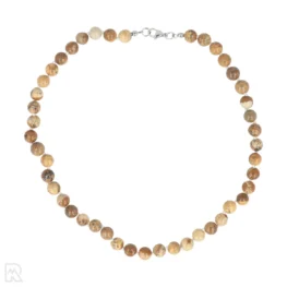 Landschap Jaspis Geknoopte Kralenketting | 8 mm - 45 cm