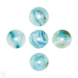 Blue Agate Donut Pendant | 4 cm