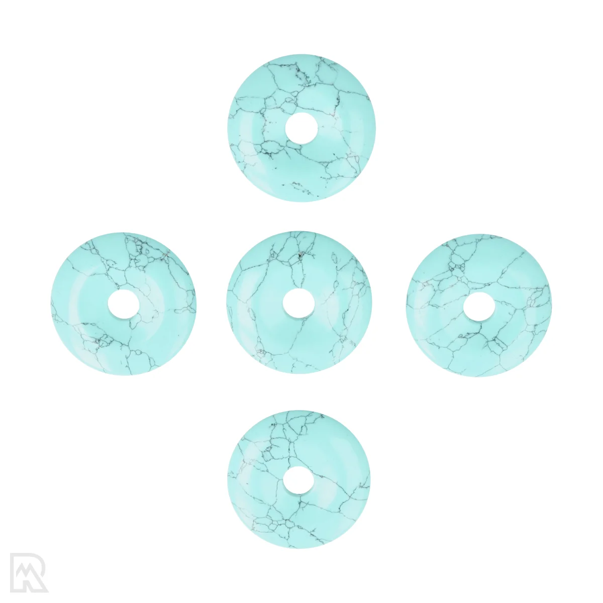 Blauwe howliet Donut Hanger | 4 cm 1 Blue Howlite Donut Pendant | 4 cm