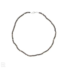 Silver Obsidian Round Bead Necklace | 4 mm – 45 cm