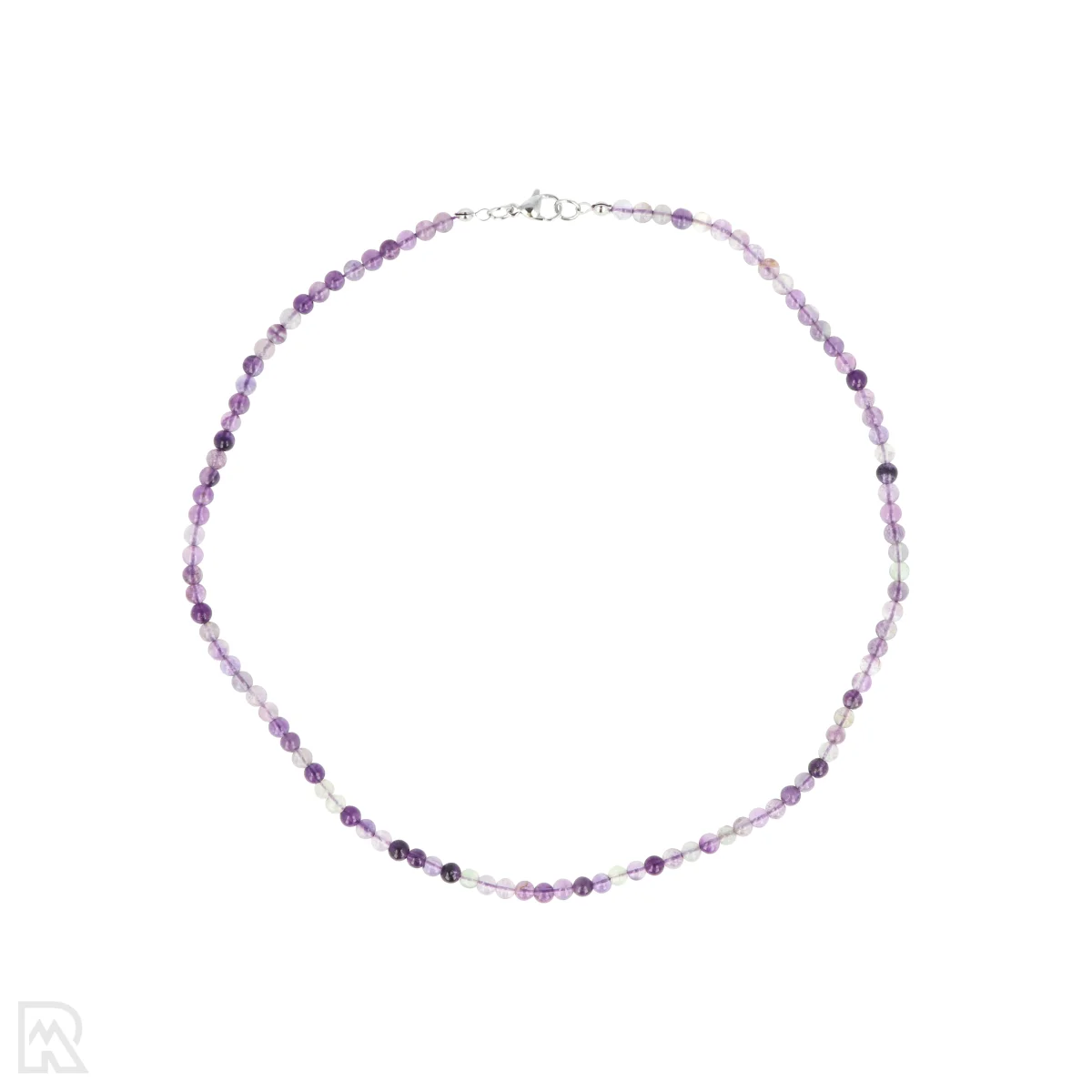 Paarse Fluoriet Ronde Kralenketting | 4 mm - 45 cm 1 Paarse Fluoriet Ronde Kralenketting | 4 mm - 45 cm