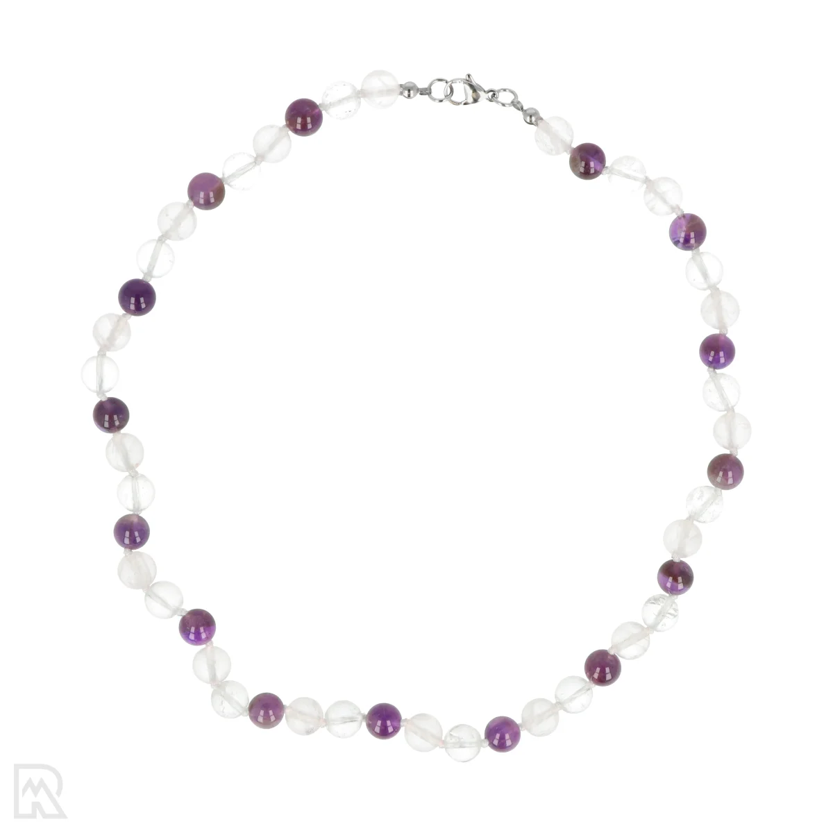 Gouden Driehoek Geknoopte Kralenketting | 8 mm - 45 cm 1 Gouden Driehoek Geknoopte Kralenketting | 8 mm - 45 cm