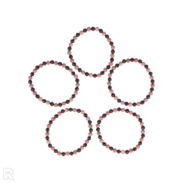 Rhodoniet - Zwarte Toermalijn Kogelarmband | 6 mm