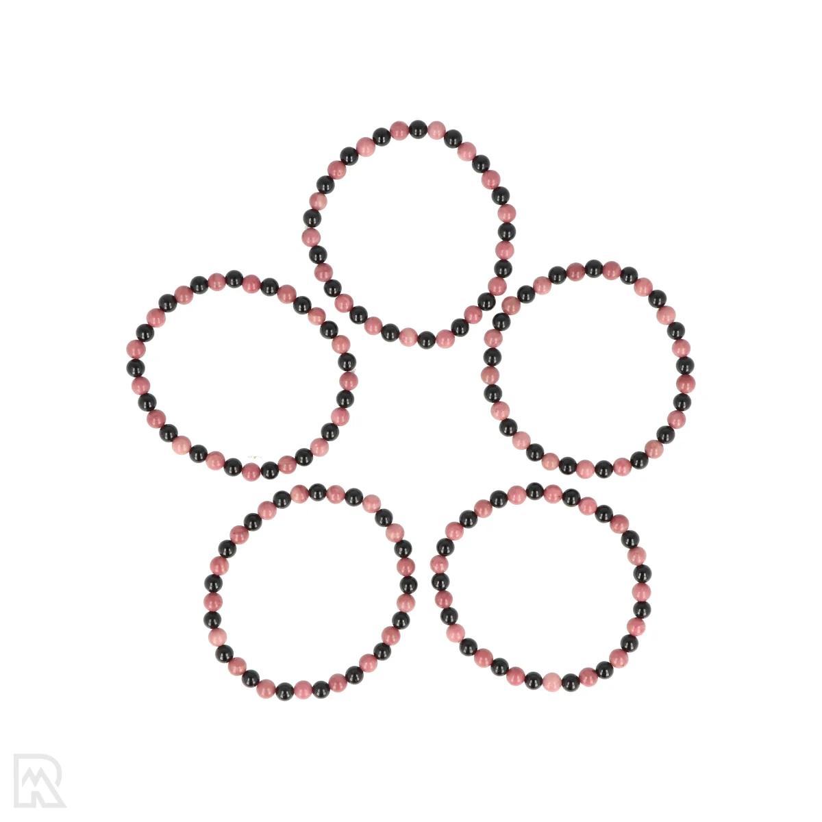 Rhodoniet - Zwarte Toermalijn Kogelarmband | 6 mm 1 Rhodoniet - Zwarte Toermalijn Kogelarmband | 6 mm
