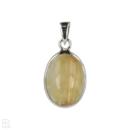 Rutilated Quartz Silver Pendant from India, item number 22965