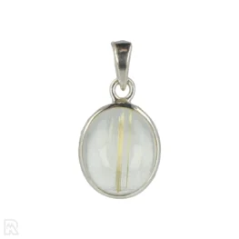 Rutilated Quartz Silver Pendant from India, item number 22967