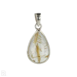 Rutilated Quartz Silver Pendant from India, item number 22968