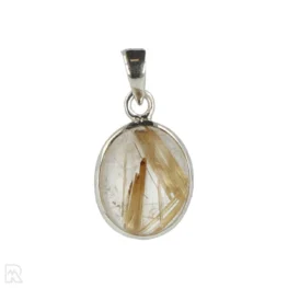 Rutilated Quartz Silver Pendant from India, item number 22976