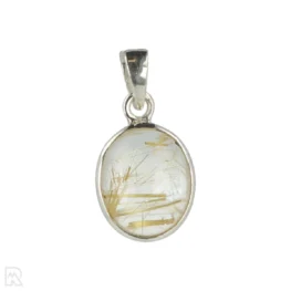 Rutilated Quartz Silver Pendant from India, item number 22977