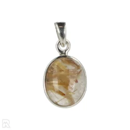 Rutilated Quartz Silver Pendant from India, item number 22978