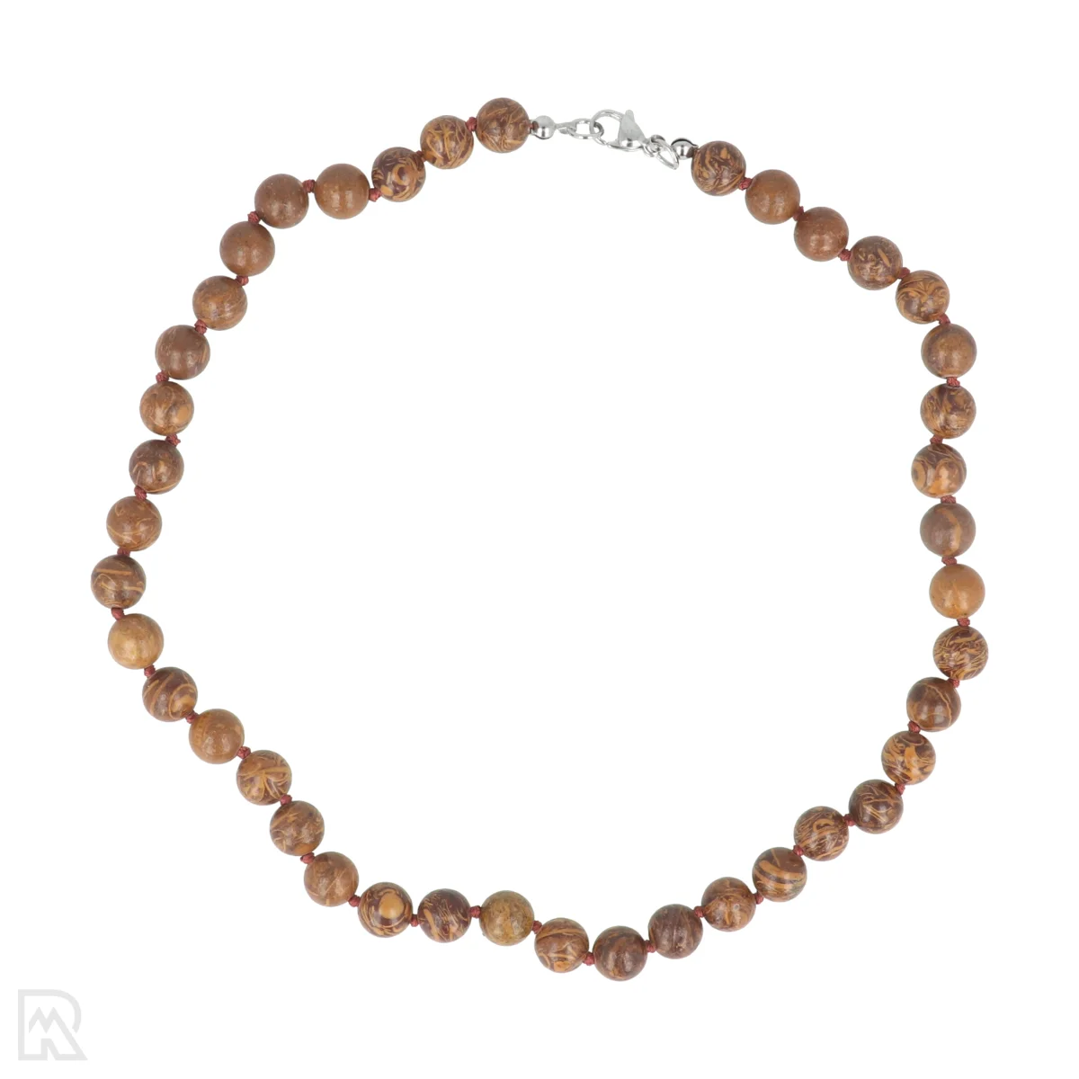 Slangen Jaspis Geknoopte Kralenketting | 8 mm - 45 cm 1 Slangen Jaspis Geknoopte Kralenketting | 8 mm - 45 cm