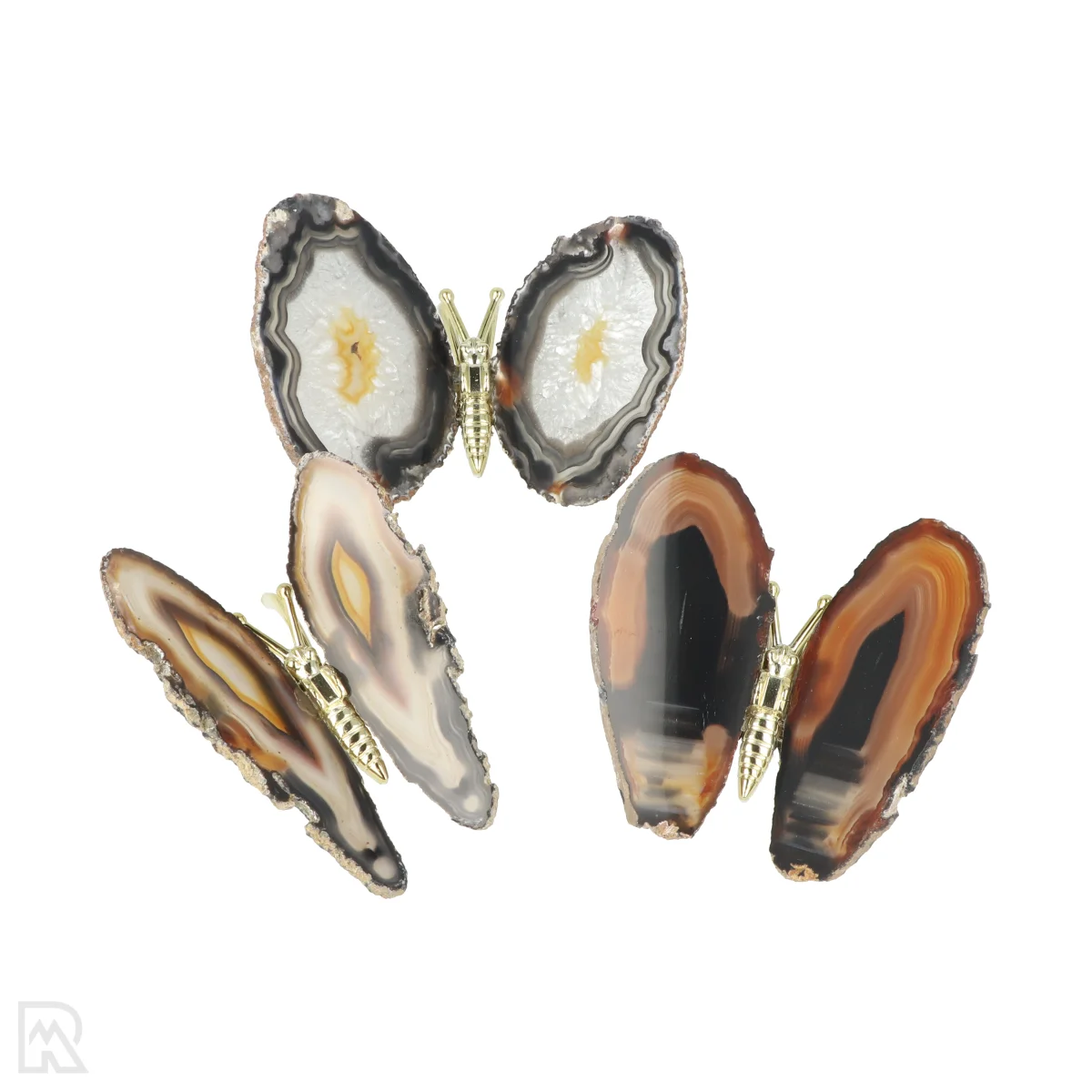 Agaat vlinders | Set van 3 | 1A 1 Agaat-vlinder uit Braziliƫ met artikelnummer 23183