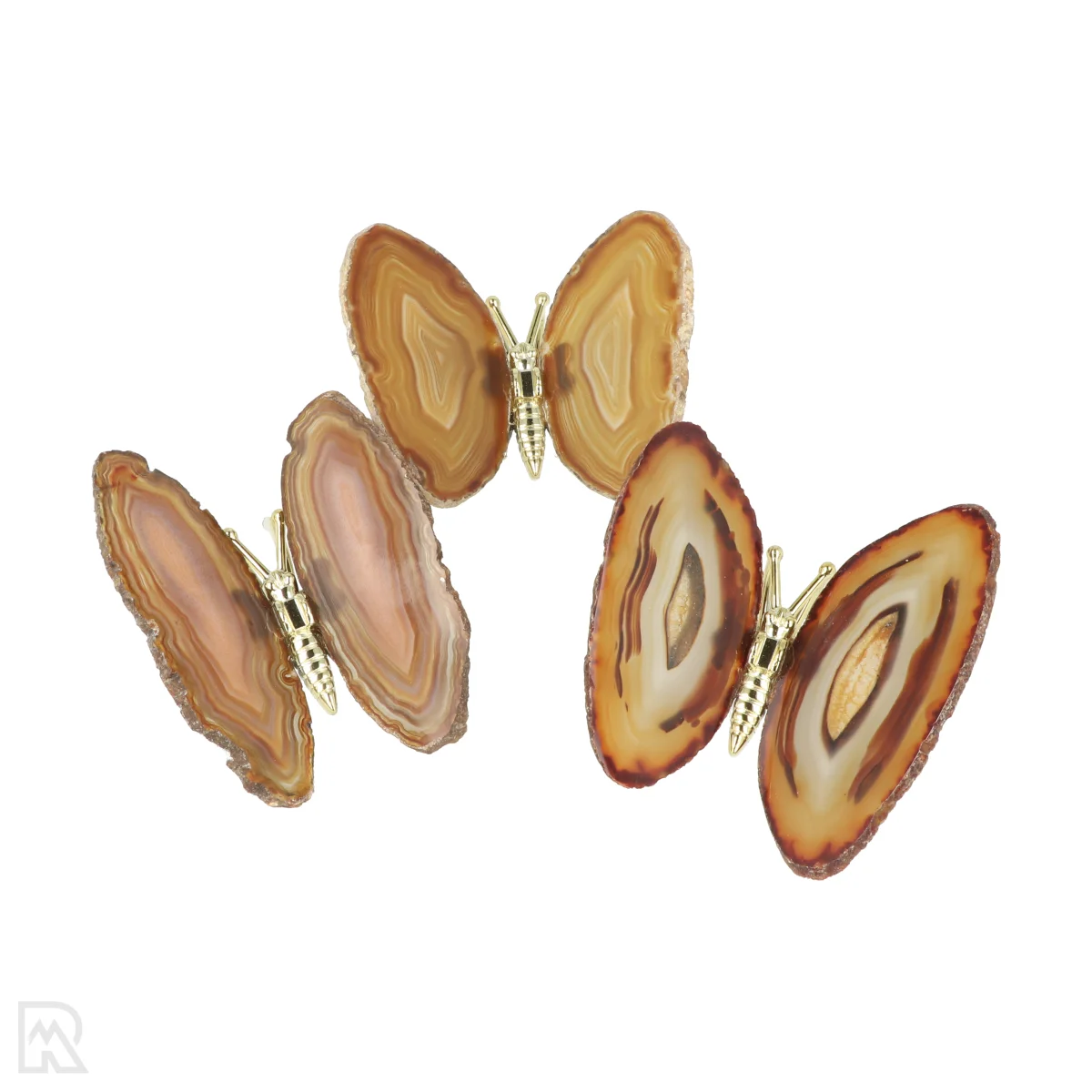 Agaat vlinders | Set van 3 | 1A 1 Agaat-vlinder uit Braziliƫ met artikelnummer 23184